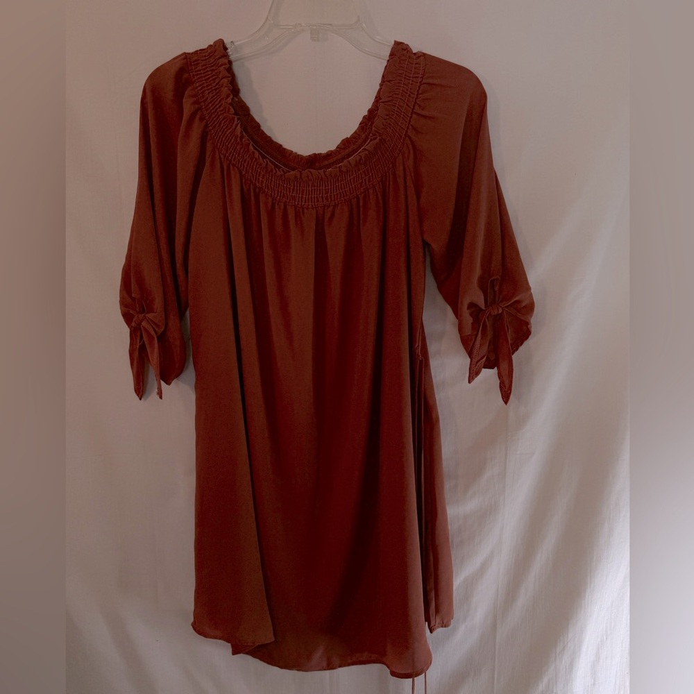 Rue 21 Rust colored dress off the shoulders size XL